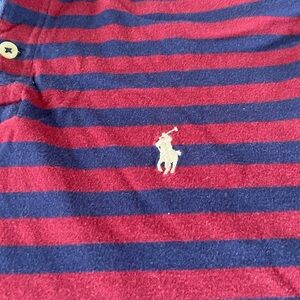 Polo by Ralph Lauren Men's Red and Blue Striped Shirt XL